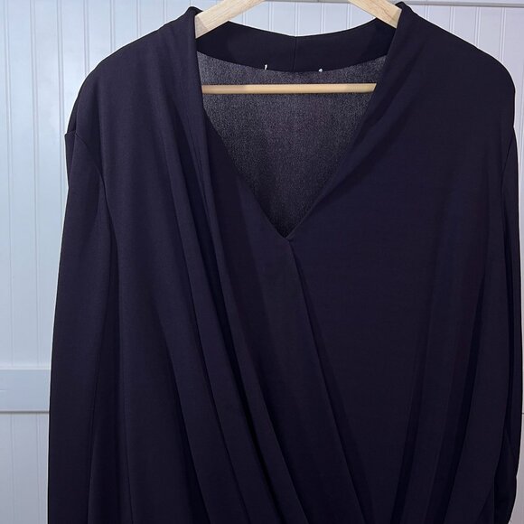 M.M. LaFleur Tops - M.M.LaFleur Purple Deneuve 4.0 Draped V-Neck Wrap Top Blouse Women's Size XL
